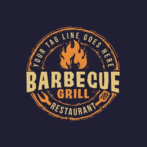 Bbq Grill Logo, Gs Logo, Grill Logo, Restaurant Vintage, Bbq Shirt, Grill Restaurant, Beautiful Logos Design, Logo Design Inspiration Branding, Restaurant Logo