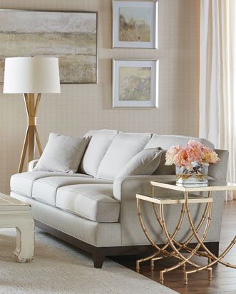 Painted Accent Table, Ethan Allen Furniture, Unique Living Room, Trim Options, Family Room Furniture, Living Room Decorating Ideas, Living Room Decorating, Coastal Living Rooms, Chair Ottoman