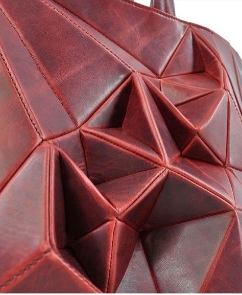 Leather Art Installation, Leather Sculpture, Origami Fashion, Geometric Design Art, Hand Embroidery Videos, Leather Workshop, Embroidery Videos, 3d Shape, Fibres Textiles