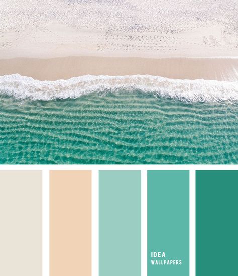 Sea And Sand Color Palette, Caravan Colour Scheme, Seashell Color Palette, Sea Color Palette, Beach Color Palettes, Palette Green, Beach Colors, Best Color Schemes, Pantone Colour Palettes