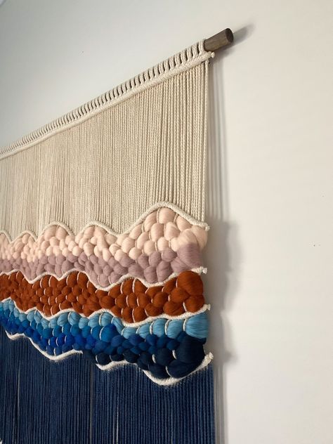 Macra Weave, Rope Tapestry, Macraweave Wall Hanging, Color In Nature, Colorful Macrame, Fiber Wall Art, Tapestry Woven, Yarn Wall, Yarn Wall Hanging