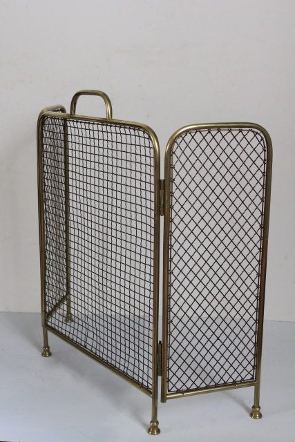 Edwardian Brass and Mesh 3-Fold Fire Guard Fire Guard, Woodburning Stove Fireplace, Dream Lounge, The Edwardian Era, Cart Decor, Holland Park, Bar Cart Decor, Log Burner, Stove Fireplace