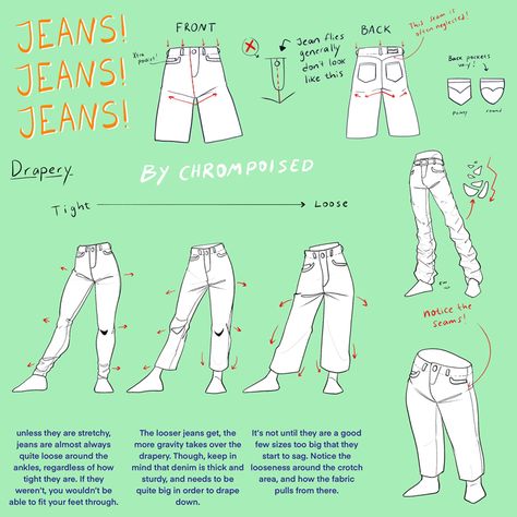 Comic Making, Jeans Tutorial, Jeans Drawing, Book Maker, Anatomy Reference, Drawing Clothes, Human Art, Art Tutorials Drawing, Art References