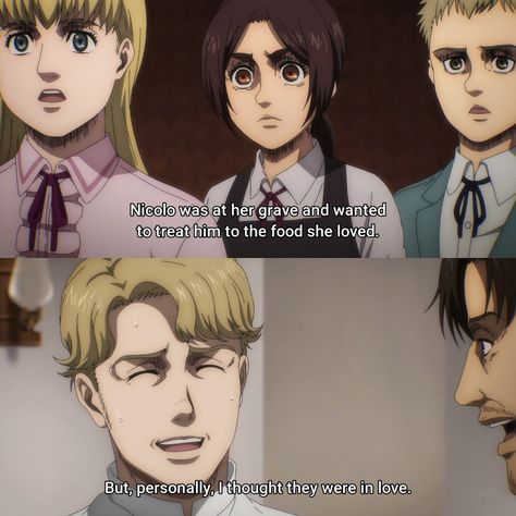 Niccolò And Sasha, Sasha X Niccolo, Sasha And Niccolo, Sasha X Nikolo, Niccolo Aot, Titan Oc, Sasha Braus, Anime Memes, Attack On Titan