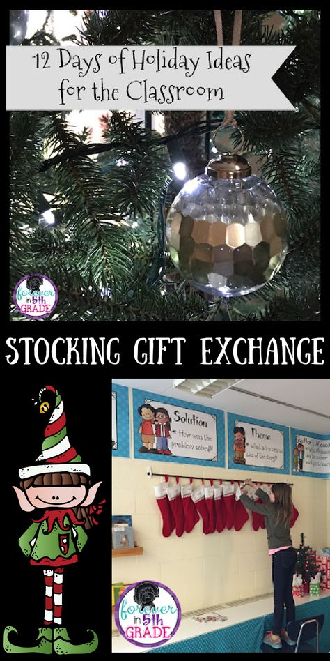 Try this fun way to have a holiday gift exchange among your students! Stocking Gift Exchange, Classroom Gift Exchange, Ideas For The Classroom, Holiday Gift Exchange, Teaching Third Grade, Christmas Gift Exchange, Stocking Gifts, Christmas Classroom, Sixth Grade