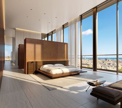 Fancy Penthouse, Pent House Design, Penthouse Bedroom, Expensive Apartment, Penthouse Interior Design, New York Bedroom, Bel Air Mansion, Penthouse Design, Duplex Penthouse