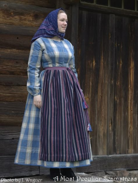 Swedish Dress, Historical Outfits, 1800's Dress, German Costume, Historical Sewing, Farm Dress, 18th Century Costume, Class Outfit, 1800s Fashion