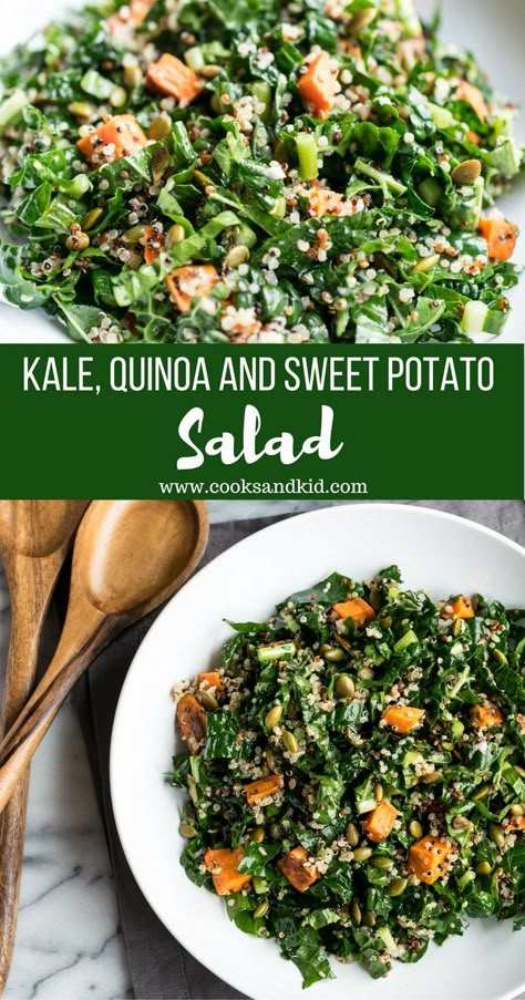 Apple Sweet Potato, Great Vegetarian Meals, Sweet Potato Quinoa Salad, Sweet Potato And Kale, Maple Balsamic Dressing, Shallot Vinaigrette, Quinoa Kale, Kale Quinoa, Kale Quinoa Salad