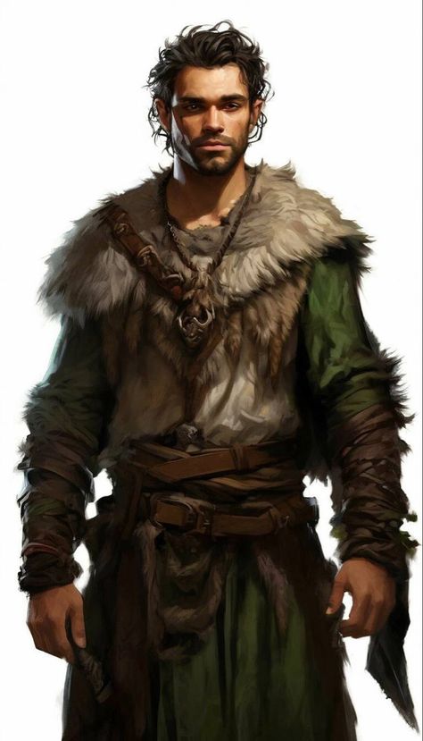 Viking Druid Male, Male Druid, Human Ranger Dnd Male, Drakewarden Ranger Dnd, Barbarian Druid D&d, Dnd Clothes, Wood Elf Ranger Art, Elf Ranger, Dnd Elves