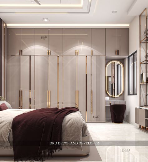 Light Designs On Wall, Luxury Bedroom Master With Cupboard, Master Bedrooms Wardrobes Design, Bedroom Wordroab Design, Wordroab Design Modern Bedroom, Wardrobe Design Bedroom Modern Luxury, Contemporary Bedroom Design Ideas, Wardrobe Laminate Design, Wall Wardrobe Design