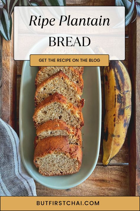 Plantain Bread Recipes, Overripe Plantain Recipes, Plantain Bread, Chai Time, Cooking Bananas, Plantain Recipes, Ripe Plantain, Nigella Seeds, Bread Serving