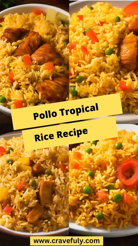 Pollo Tropical Rice Recipe – Cravefuly Pollo Tropical Copycat Recipes, Chicken Long Rice Hawaiian, Tropical Rice, Chicken Long Rice, Caribbean Rice, Pollo Tropical, Hispanic Dishes, Carribean Food, Jamaican Dishes