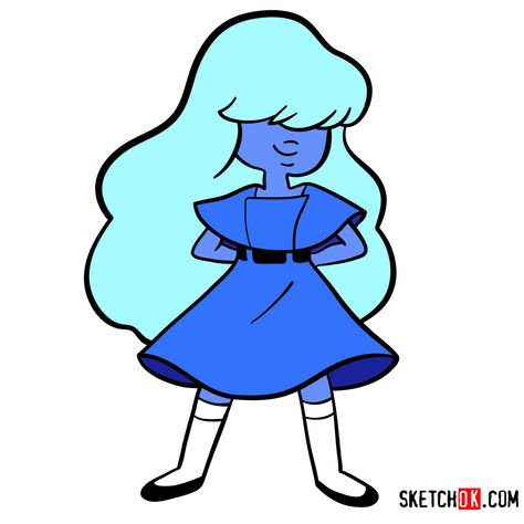 How to draw Sapphire | Steven Universe Steven Universe Sapphire, Sapphire Cosplay, Steven Universe Garnet, Sapphire Steven Universe, Easy Drawing Guides, Steven Universe Oc, Steven Universe Drawing, Challenge Instagram, Childhood Cartoons