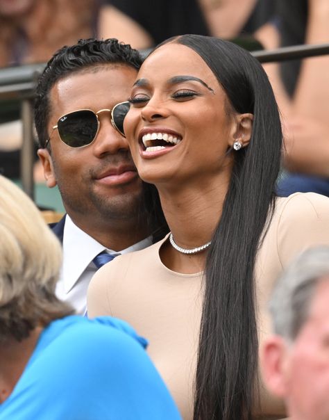 Nude Bodycon Dress, Megan Fox Hair, Happy Anniversary My Love, Ciara And Russell Wilson, Ciara And Russell, Tennis Event, Wimbledon Tennis, Floral Playsuit, Tennis Championships