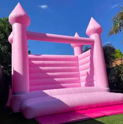 Castle Aesthetic, Bouncy Castle, Park Slide, Pastel Pink, Pool Float, Castle, Pastel, Pool, Outdoor Decor