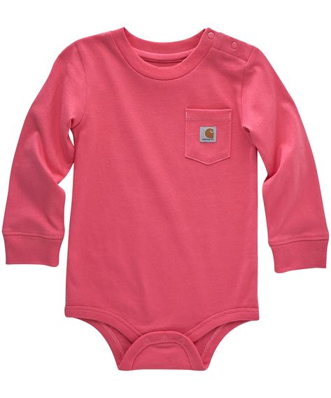 Carhartt Baby Unisex Long Sleeve Pocket Bodysuit | Marks Carhartt Baby Outfits, Western Baby Boy Clothes, Country Baby Clothes, Western Baby Clothes, Woman Costumes, End Of Story, Baby Hammock, Outdoor Socks, Carhartt Long Sleeve