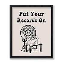 Vinyl Record Decor Ideas Wall Art, Posters For Room Music, Music Corner Living Room, Vinyl Record Projects, Vinyl Record Decor, Record Wedding, Retro Music Art, Record Print, Music Home Decor