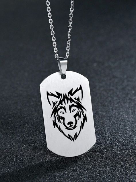 Cool Necklaces For Men, Mens Necklace Fashion, Men Necklaces, Necklaces For Men, Embellished Fashion, Pretty Jewelry Necklaces, Mens Fashion Jewelry, Wolf Jewelry, Pop Style