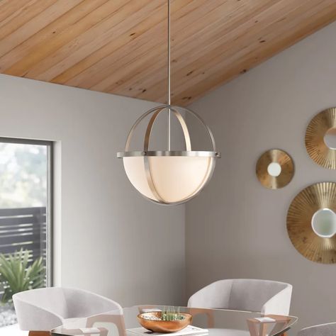 AllModern Raine 3 - Light Shaded Globe Chandelier & Reviews | Wayfair Simple Chandelier, Chandelier Metal, 3 Light Chandelier, Geometric Chandelier, Globe Chandelier, Metal Chandelier, Drum Chandelier, Chandelier For Sale, Ceiling Fan With Remote