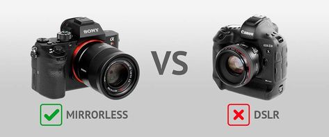 Mirrorless vs DSLR – 18 Main Differences Between Mirrorless and DSLR Cameras Best Camera For Beginners, Mirrorless Vs Dslr, Pictures Of Cameras, Camera For Beginners, Dslr Photography Tips, Reflex Camera, Gopro Photography, Best Cameras For Beginners, Dslr Cameras