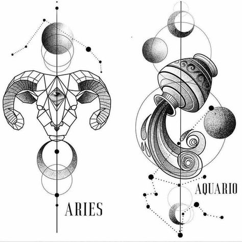 Zodiac Aquarius Tattoo, Tattoos Astrology, Horoscope Tattoo, Tattoo Zodiac, Astrology Tattoo, Horoscope Tattoos, Aquarius Tattoo, Small Butterfly Tattoo, Aries Tattoo