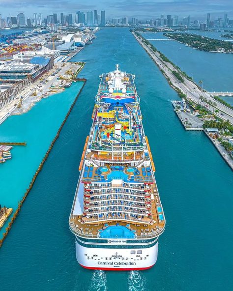 Did you know Miami is the cruise capital of the world, with the Port of Miami serving around five million passengers every year? #didyouknow #Miami #cruise #facts Cruise Ships, Cruises, Cruise Ship, Krishna, Did You Know, Passenger, Carnival, Miami, Ships