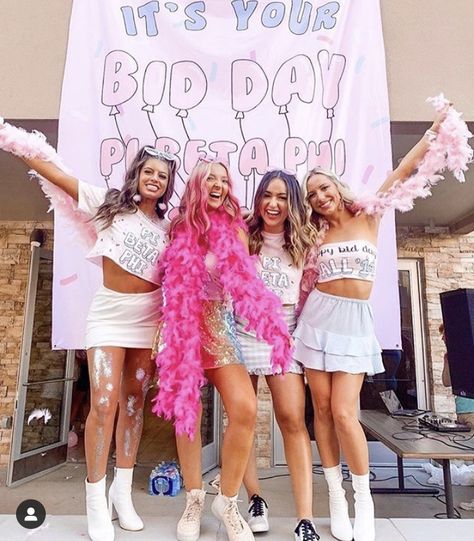 Party like it’s your bid day Sorority Party Themes, Shopify Inspiration, Sorority Recruitment Themes, Formal Cooler Ideas, Sorority Party, Sorority Themes, Sorority Poses, Recruitment Themes, Sorority Events