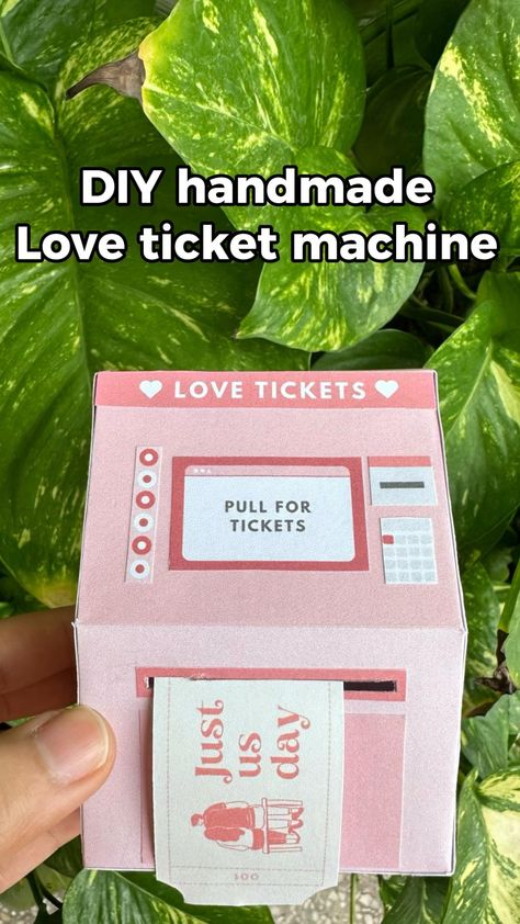 "Crafted with Care: Express your Love with DIY Handmade Gifts for Your Boyfriend! 🎁✨Love ticket box with adorable printable Love Coupons. From heartwarming date nights to personalized gestures, this idea pin showcases a delightful collection of thoughtful surprises to make your relationship even more special. Created using the captivating @GamtuiCraft template, this idea pin brings your artistic dreams to life. #handmadegift #forboyfriend #diygifts #papercrafts #boyfriendanniversarygift #cute Diy Ticket Box, Love Boxes For Boyfriend, Date Tickets Diy, Cute Tickets For Best Friends, Date Coupons For Boyfriend, Diy Vouchers For Boyfriend, Ticket Surprise Ideas, Diy Tickets For Boyfriend, Coupons For Boyfriend Template