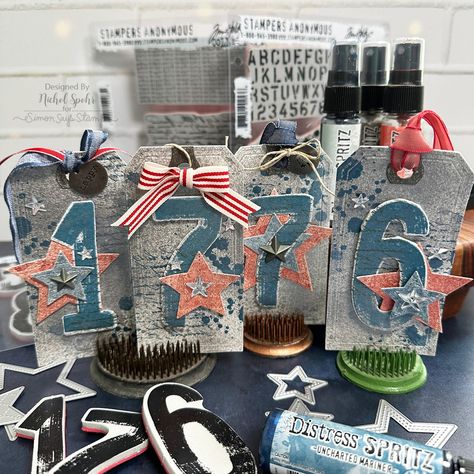 Patriotic Tags with BRAND NEW Tim Holtz Distress Spritz – Nichol Spohr LLC