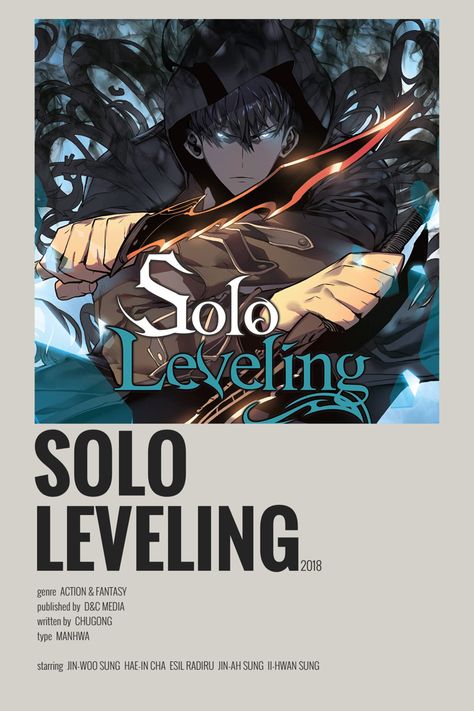 solo leveling manhwa minimalist poster Anime Suggestions, Poster Anime, Anime Printables, Anime Watch, Anime Titles, Anime Recommendations, Anime Cover Photo, Solo Leveling, Movie Posters Minimalist