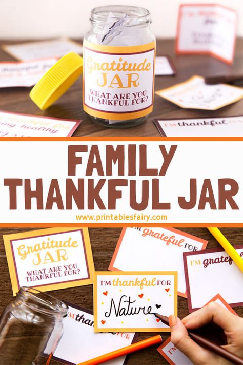 Blessings Jar Printable, Thankful Jars Diy, Grateful Jar Ideas, Gratitude Jar Ideas, Practice Gratefulness, Thankful Jar, Gratitude Jars, Fall Basket Ideas, Teacher Emergency Kit