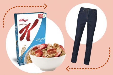 We look into the Special K diet plan. Eat two bowls of cereal a day for breakfast and lunch, then an evening meal and drop a jeans size in two weeks? Special K Diet Plan, Special K Diet, Cereal Diet, Special K Cereal, Vegetable Cutlets, Healthy Cereal Breakfast, Special K, Fresh Fruit Juice, Bowl Of Cereal