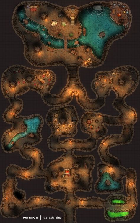 Gridless Version and many many more maps are freely available on my website. If you like my work please consider supporting me. Dnd Encounter Map, Dnd Maps Caves, Dungeon Maps Underground, D&d Battle Maps, Arena Battlemap, Fantasy City Map, Dnd World Map, Fantasy World Map, Dungeon Master's Guide