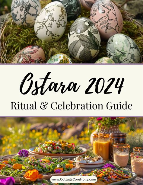 Welcome the rebirth of spring with our guide to celebrating Ostara! 🌸✨ Embrace renewal with sunrise rituals, seed plantings, and feasts of seasonal delights. Decorate with eggs and flowers to symbolize new beginnings. Whether in the heart of nature or your own backyard, find balance and rejuvenation in this time of equal day and night. Dive into traditions and craft your own unique celebration of growth and renewal. #Ostara #SpringEquinox #Renewal #NewBeginnings #SeasonalCelebration 🌿🌞 Ostara Recipes Dessert, Ostara Ritual Ideas, Ostara Meals, Ostara Recipes Pagan, Ostara Symbols, Ostara Dinner, Ostara 2024, Ostara Food, Ostara Eggs