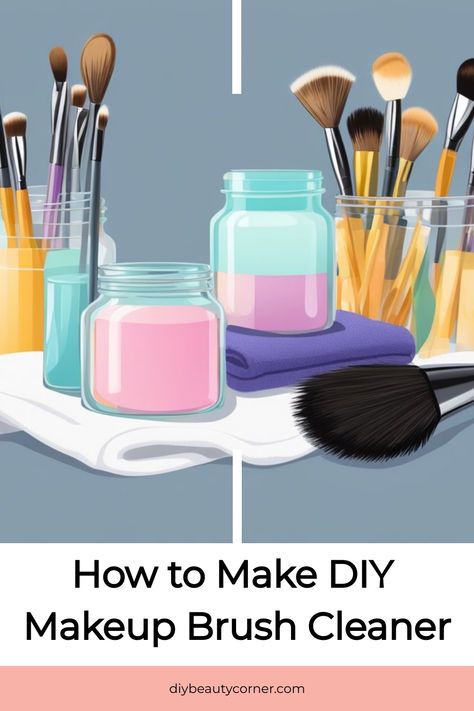 How to Make DIY Makeup Brush Cleaner Wash Makeup Brushes Diy, Makeup Brush Cleaner Spray, Diy Makeup Brush Cleaner, Makeup Removal Tips, Clean Makeup Brushes, Diy Makeup Brush, Baking Makeup, Pop Art Makeup, Homemade Makeup