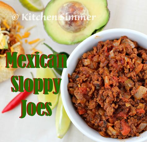 Kitchen Simmer: Sloppy Jose (Mexican Style Sloppy Joes) Sloppy Jose, Mexican Sloppy Joes, Sloopy Joes, 3 Ingredient Meals, Food Entrees, Sloppy Joes Recipe, 3 Ingredient Recipes, Picnic Ideas, Burgers Sandwiches