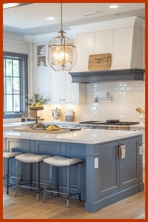 Discover the allure of the coastal farmhouse kitchen with these beautiful design inspirations. Coastal Farmhouse Kitchen Decor, Modern Country Kitchen, Farmhouse Kitchen Designs, Distressed Wood Table, Modern Country Kitchens, Coastal Farmhouse Kitchen, Farmhouse Kitchen Lighting, Farmhouse Kitchen Island, Kitchen Colour Schemes