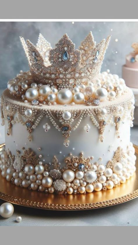 Extravagant Birthday Cakes, Asthetic Cakes, Golden Birthday Themes, Single Layer Cake, Glamorous Wedding Cakes, Cake Magic, Fancy Wedding Cakes, Birthday Graphics, Happy Birthday Wishes Pics