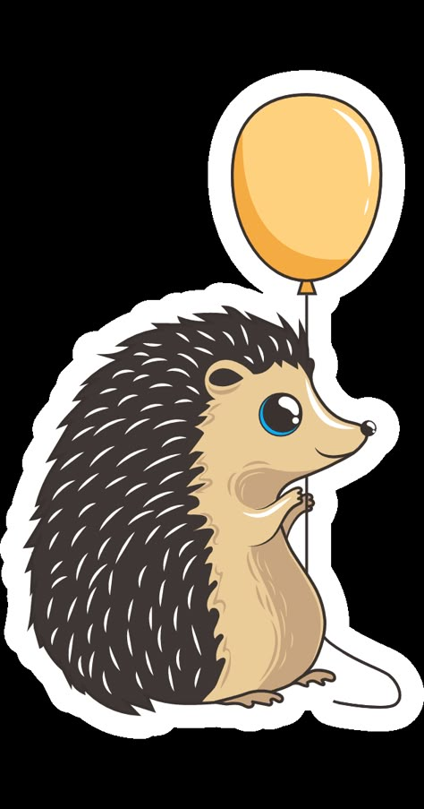 Hedgehog Cartoon Drawing, Cute Hedgehog Drawing, Hedgehog Cartoon, Cartoon Hedgehog, Tumblr Pattern, Prismacolor Drawing, Hedgehog Drawing, Hedgehog Illustration, Yellow Balloons