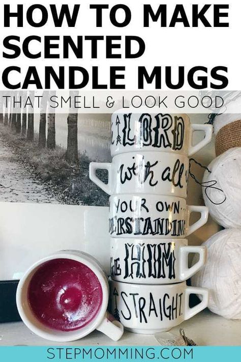 This candle making tutorial shows how to make your own DIY scented candles and also how to write on a mug for the candle holder. #candle #candlemaking #candlemugs #candleholder #diy #diycandlemaking #scentedcandles #craftgossip Candle Humor, Diy Scented Candles, Diy Candle Gift, Family Challenges, Make Your Own Candles, Candle Making Tutorial, Sharpie Mugs, Mugs Diy, Diy Sharpie Mug