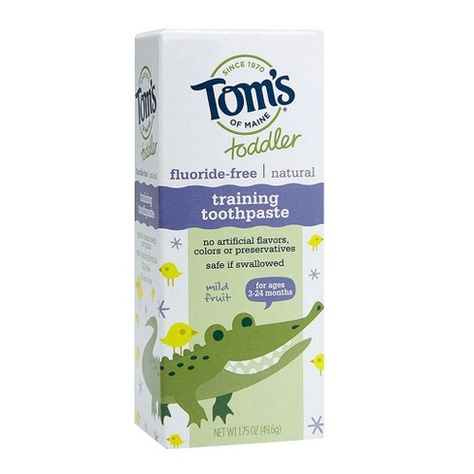 Tom's of Maine® Mild Fruit Natural Toddler Training Toothpaste - 1.75oz : Target Paste Packaging, Baby Toothpaste, Kids Bathroom Makeover, Oral Hygiene Products, Dental Surgery Food, Kids Packaging, Kids Toothpaste, Dental Implants Cost, Best Baby Products