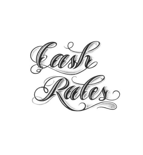 Tattoo stencil ideas (2024) - (feel free to get inspired! These are not my creations!) For The Love Of Money Tattoo, Hustlers Ambition Tattoo, Letters For Tattoos Fonts Style, Cash Tattoos, Lettering Cholo, Lettering Tattoo Ideas, Cash Tattoo, Tattoo Gangster, Cholo Tattoo