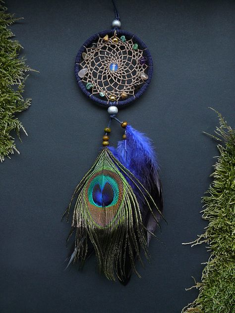 Peacock dreamcatcher Dreamcatcher For Car, Peacock Dreamcatcher, Car Rear View Mirror Decor, Car Dreamcatcher, Dreamcatcher With Peacock Feathers, Dream Catcher For Car, Cat Dream Catcher, Green Dream Catcher, Handmade Dream Catcher