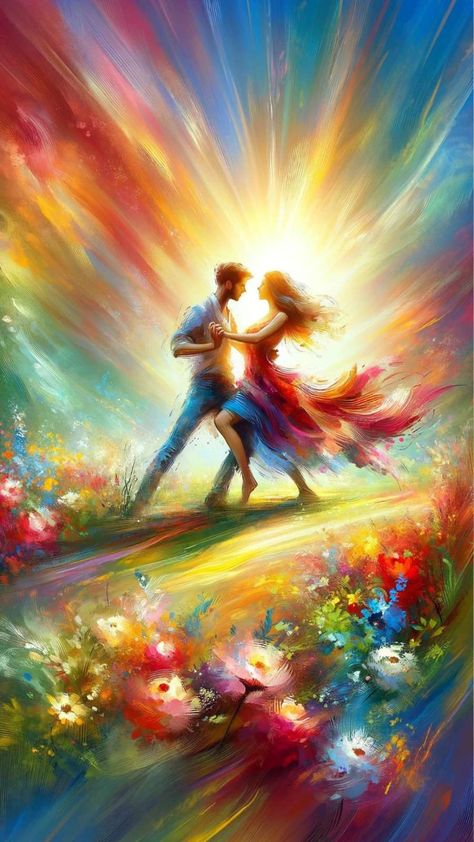 Twin Flame Art Couple, Couples Painting Together, Twin Flames Artwork, Love Story Painting, Couple Oil Painting, Twin Flame Tarot, Divine Counterpart, Zodiac Predictions, Taurus Season