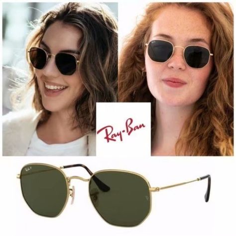 Ray-Ban Hexagonal sunglasses 3548N 51 mm Rayban Round Metal, Ray Ban Hexagonal, Gold Frame Sunglasses, Blue Aviator Sunglasses, Hexagonal Sunglasses, Ray Ban Original Wayfarer, Black Wayfarer Sunglasses, Orange Sunglasses, Ray Ban Sunglasses Wayfarer