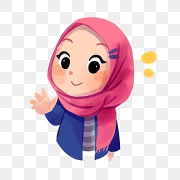 Cute Muslimah Cartoon, Muslimah Cartoon Art Cute, Hijab Cartoon Cute, Cartoon Illustration Characters, Chibi Hijab, Hijab Clipart, Hijab Illustration, Cartoon Muslimah, Islamic Illustration