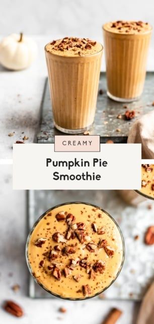 Healthy Pumpkin Smoothie, Pumpkin Smoothie Healthy, Pumpkin Smoothie Recipe, Pumpkin Cookies Healthy, Chocolate Pumpkin Bread, Fall Smoothies, Pumpkin Spice Smoothie, Pumpkin Puree Recipes, Banana Yogurt