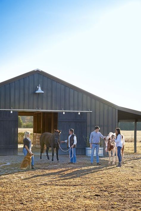 Simple Horse Barns, Barn Makeover, Barn Remodel, Horse Barn Ideas Stables, Suburban Home, Horse Barn Designs, Dream Horse Barns, Horse Barn Plans, Farmhouse Renovation