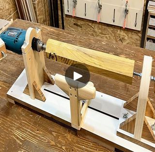 Making a simple lathe machine with a drill | Making a simple lathe machine with a drill In this video, I made a lathe with an electric drill. I evaluated the used materials. I used 1.8 cm thick MDF... | By Woodworking Tools | Facebook Lathe Machine, Dyi Projects, The Used, Wood Lathe, Electric Drill, Lathe, Diy Woodworking, Diy Tools, Woodworking Tools