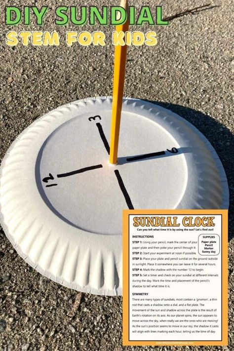 How To Make A Sundial | Little Bins for Little Hands Diy Sundial, Make A Sundial, Activity For School, Kids Stem Activities, Fun Stem Activities, Easy Stem, Big Bus, Stem Projects For Kids, Sun Dial